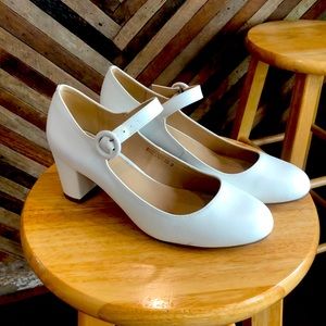 White Mary Janes